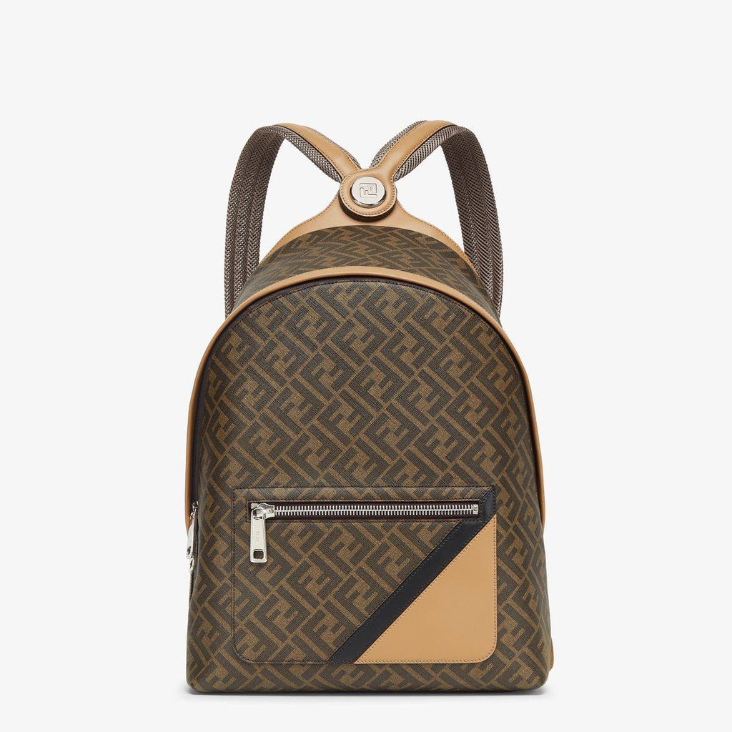Fendi FF Monogram White Canvas Backpack with Leather Trim 🎒✨🕊️