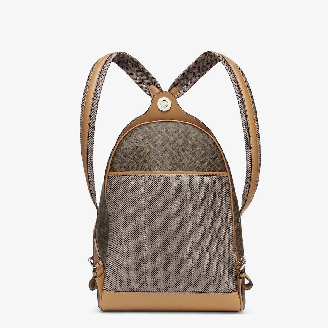 Fendi FF Monogram White Canvas Backpack with Leather Trim 🎒✨🕊️