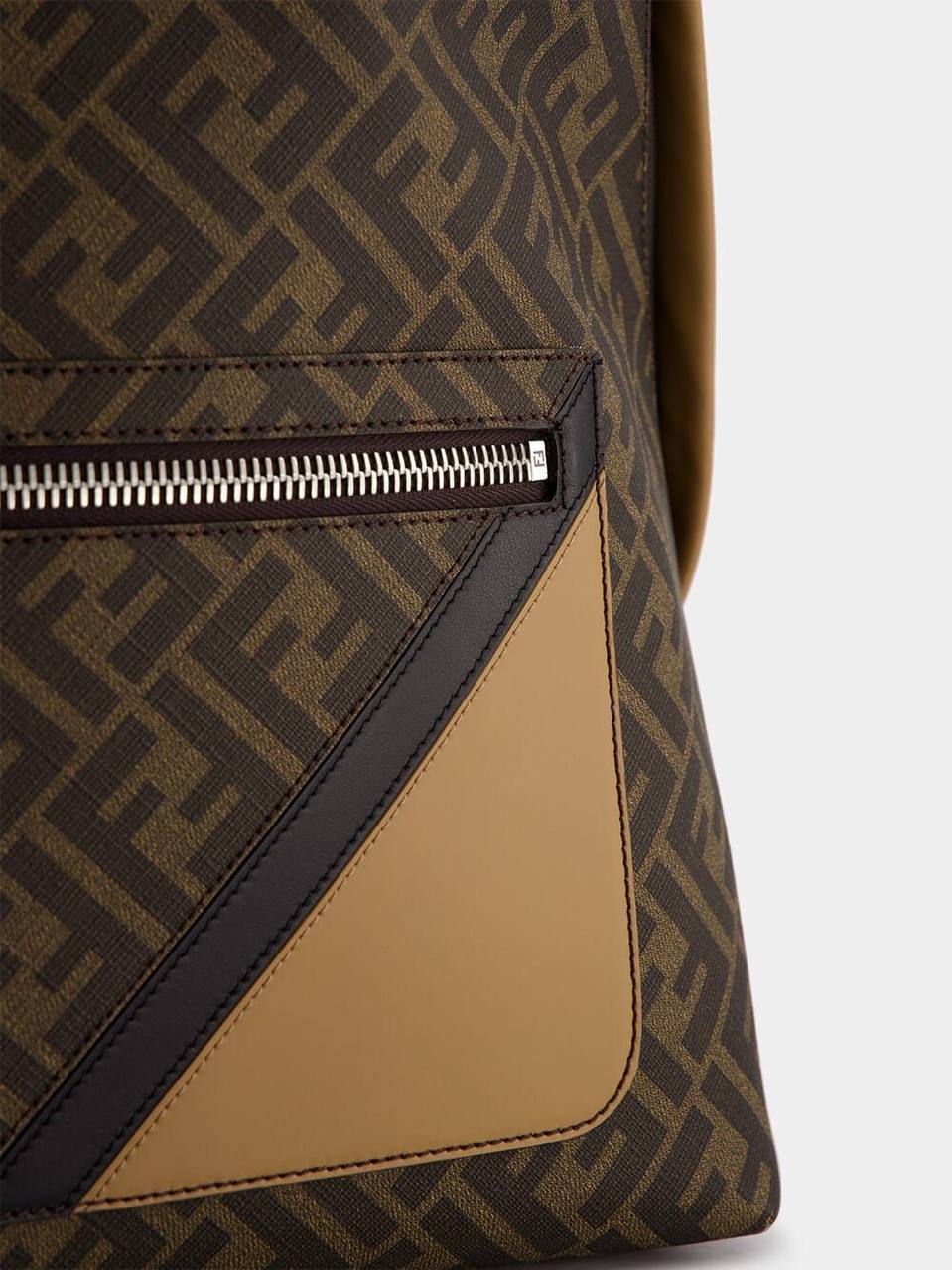 Fendi FF Monogram White Canvas Backpack with Leather Trim 🎒✨🕊️