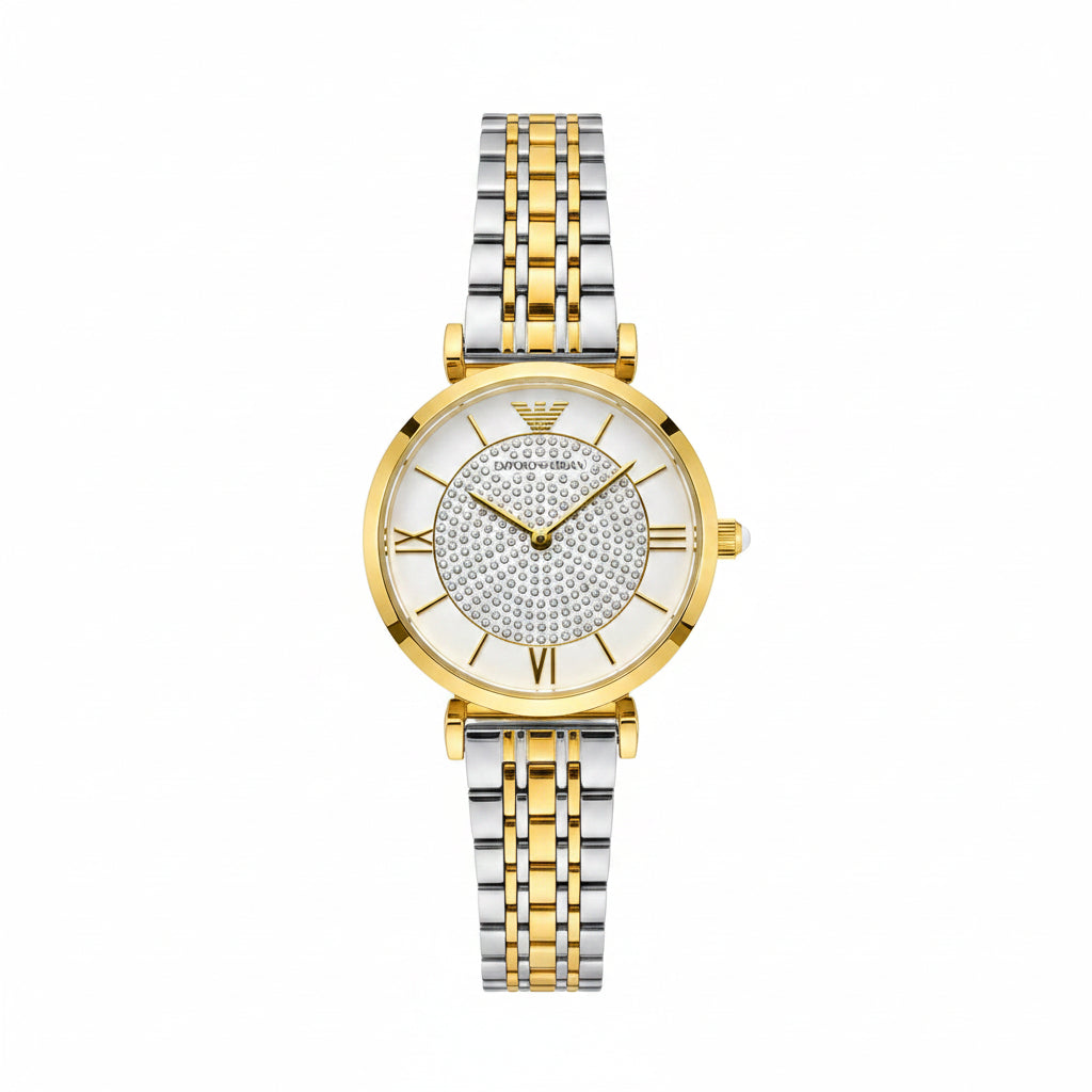Elegant Women's Watch: Silver, Gold & Rose Gold Tones ⌚✨