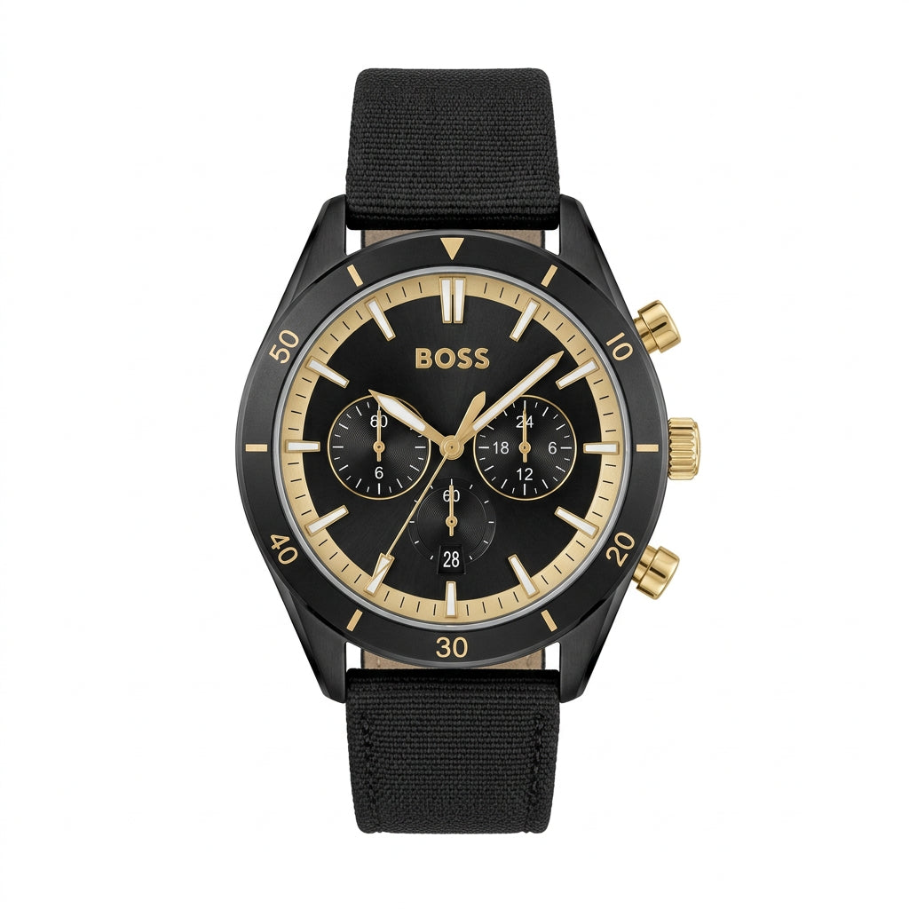 Boss Original Chronograph Watch in Black and Gold