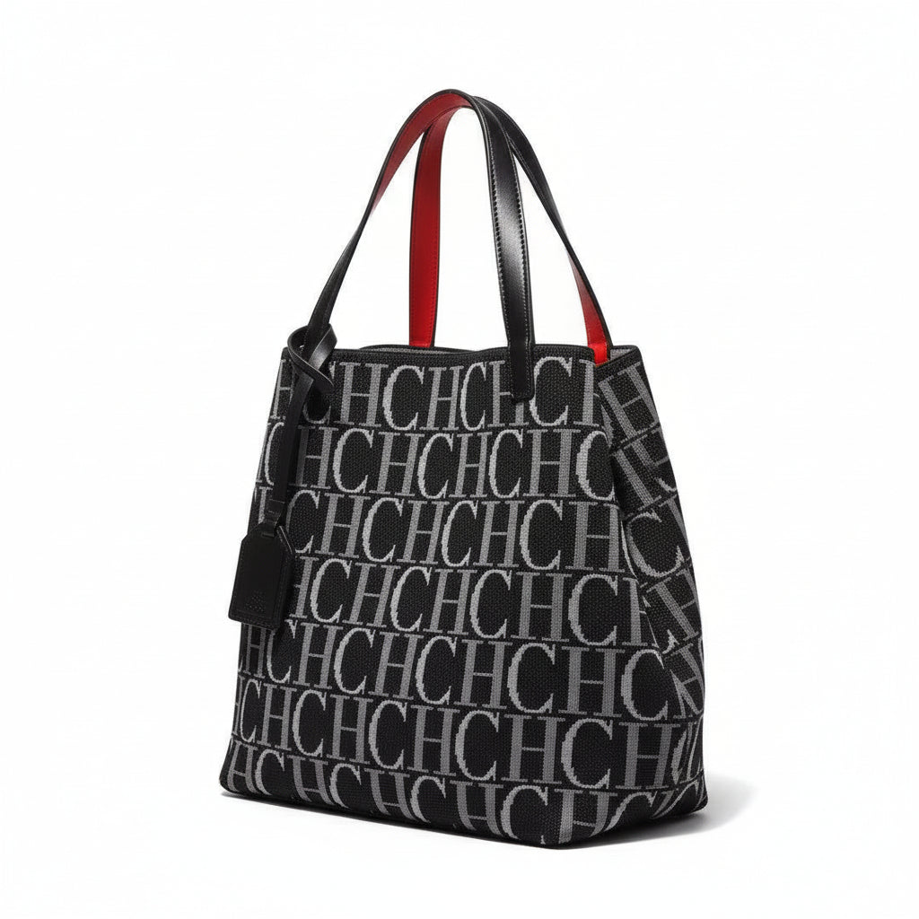 CH Carolina Herrera Monogram Canvas Tote Bag 👜✨🖤