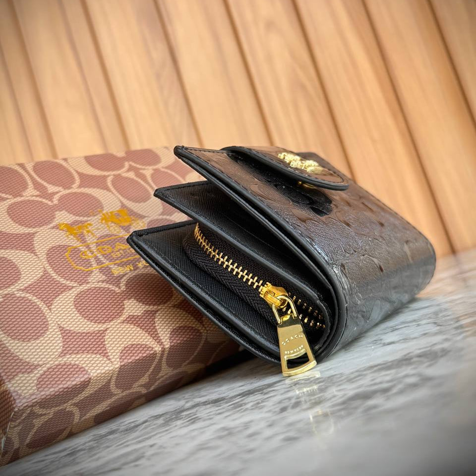 COACH Tri-Color Wallet: Black, White & Orange 🖤🤍🧡