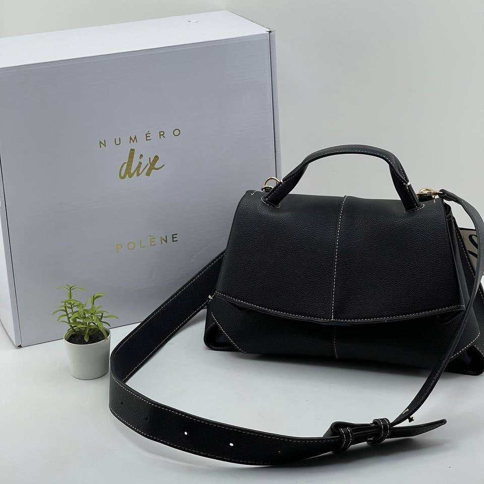 Polène Numéro Dix Cognac Leather Satchel 👜✨🥐