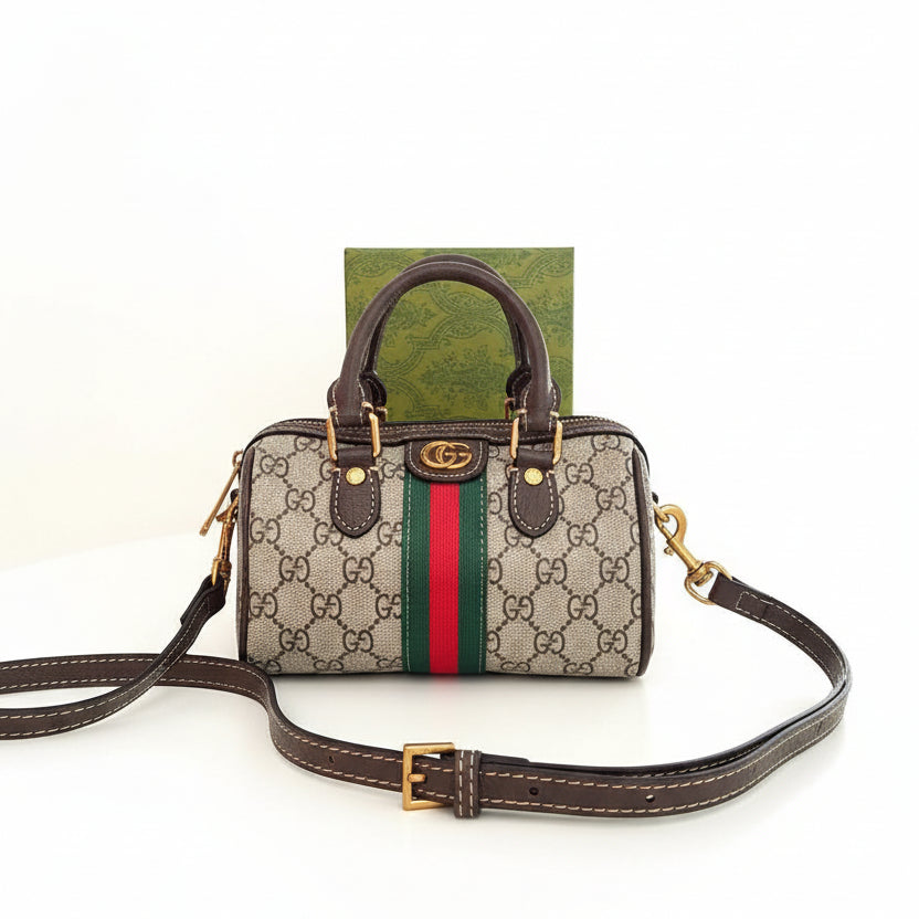 Gucci Ophidia GG Mini Boston Bag with Web Stripe 👜✨
