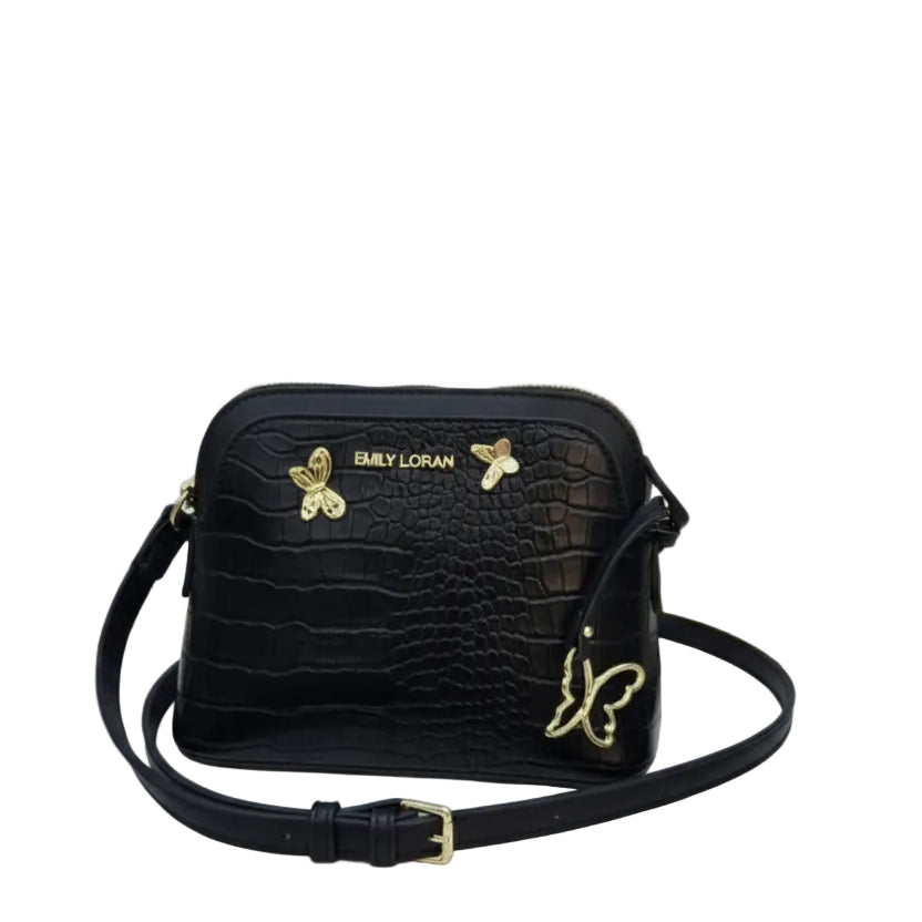 EMILY LORAN Black Crossbody with Golden Butterflies 🦋🖤