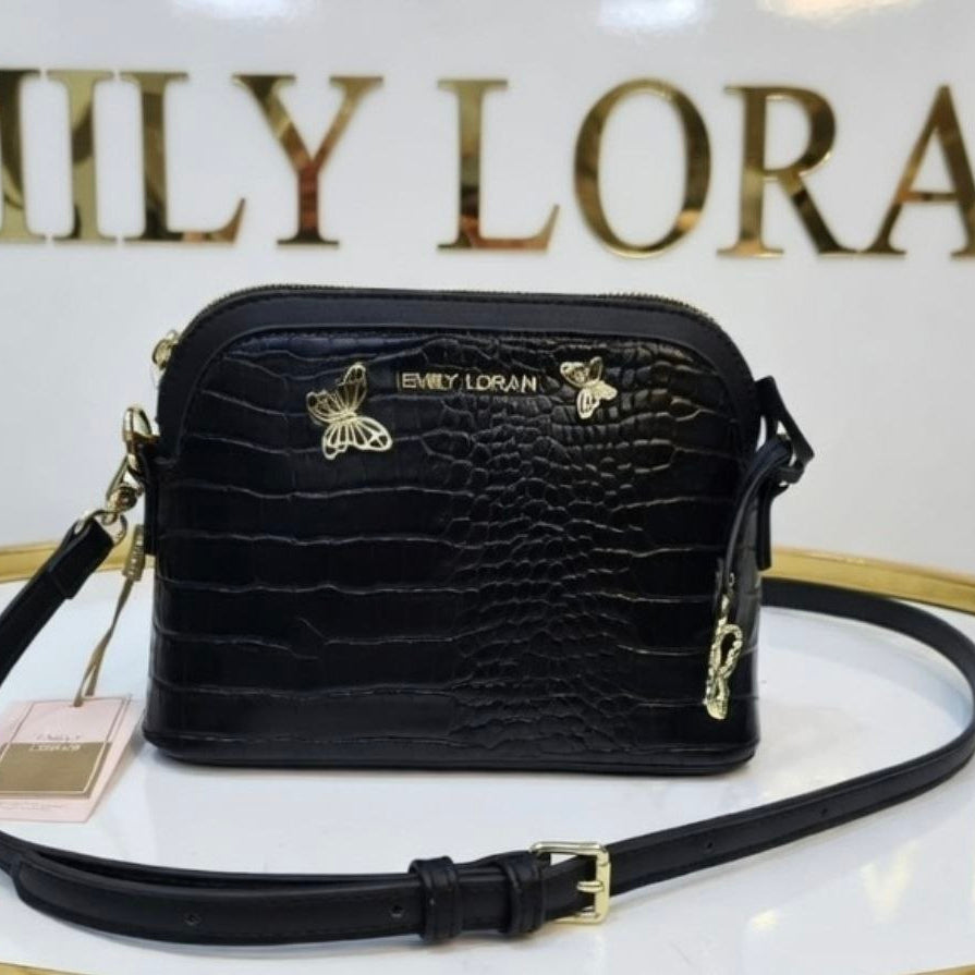 EMILY LORAN Black Crossbody with Golden Butterflies 🦋🖤