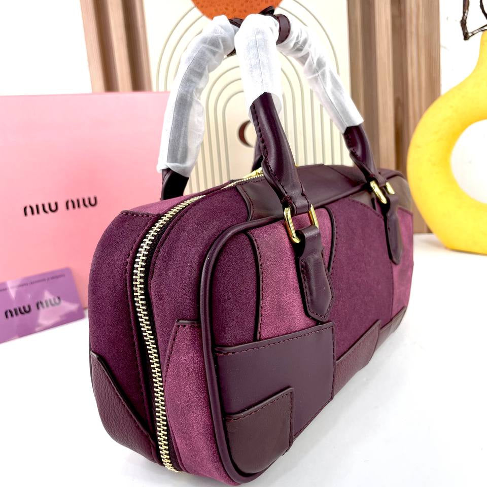 Miu Miu Patchwork Large Handbag with Gold Tone Hardware