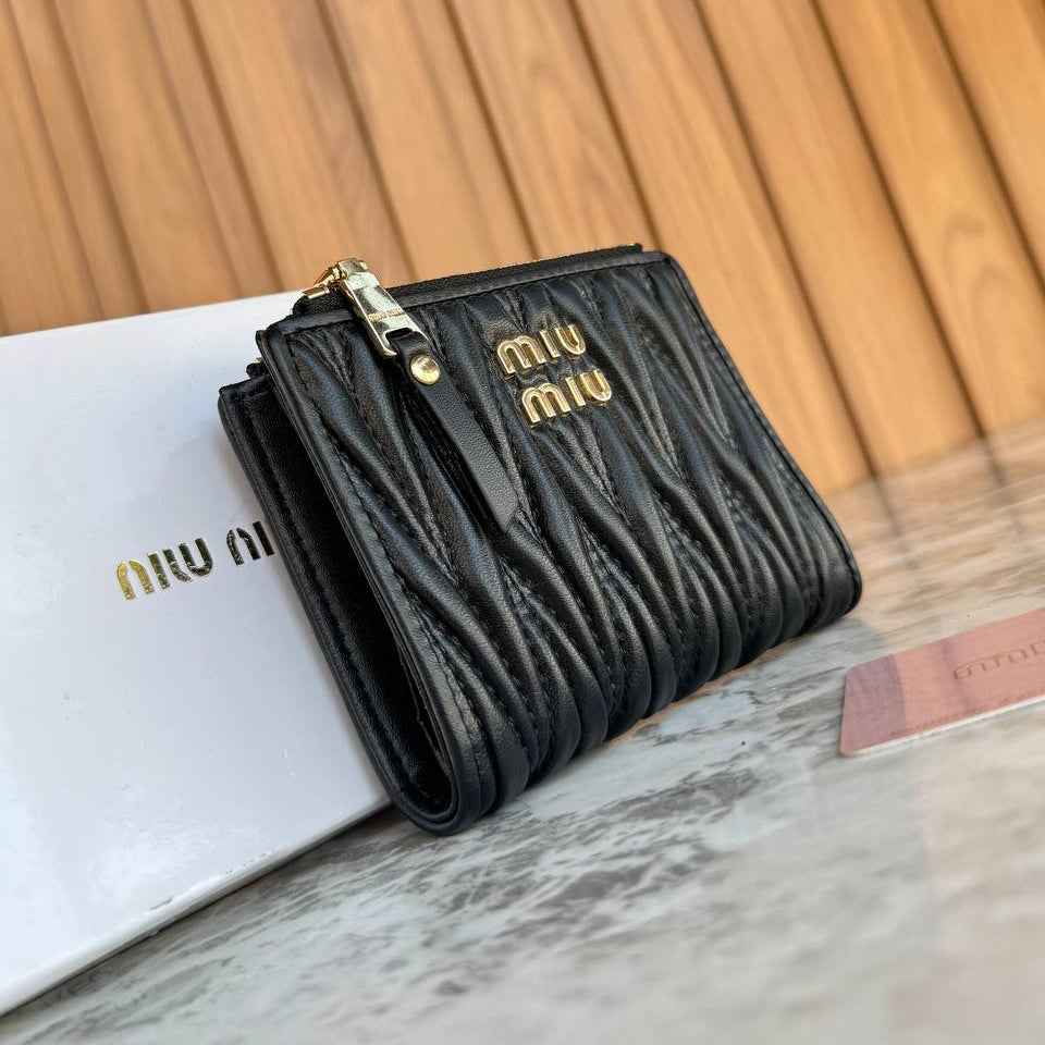 Miu Miu Matelassé Nappa Leather Small Wallet 🖤✨👝