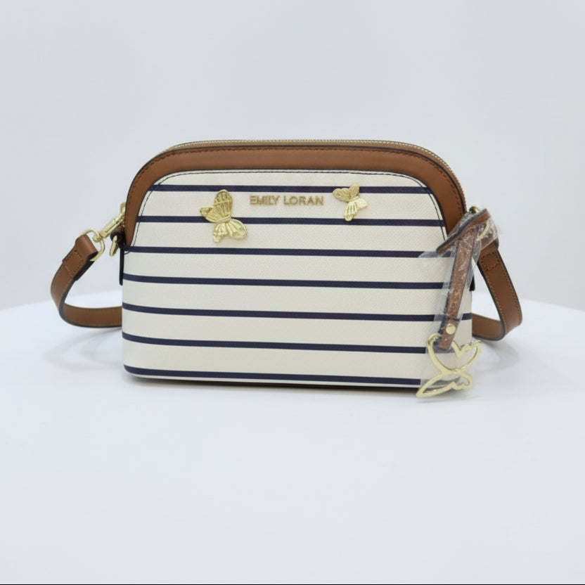 EMILY LORAN Butterfly Crossbody 🦋 in White & Gold