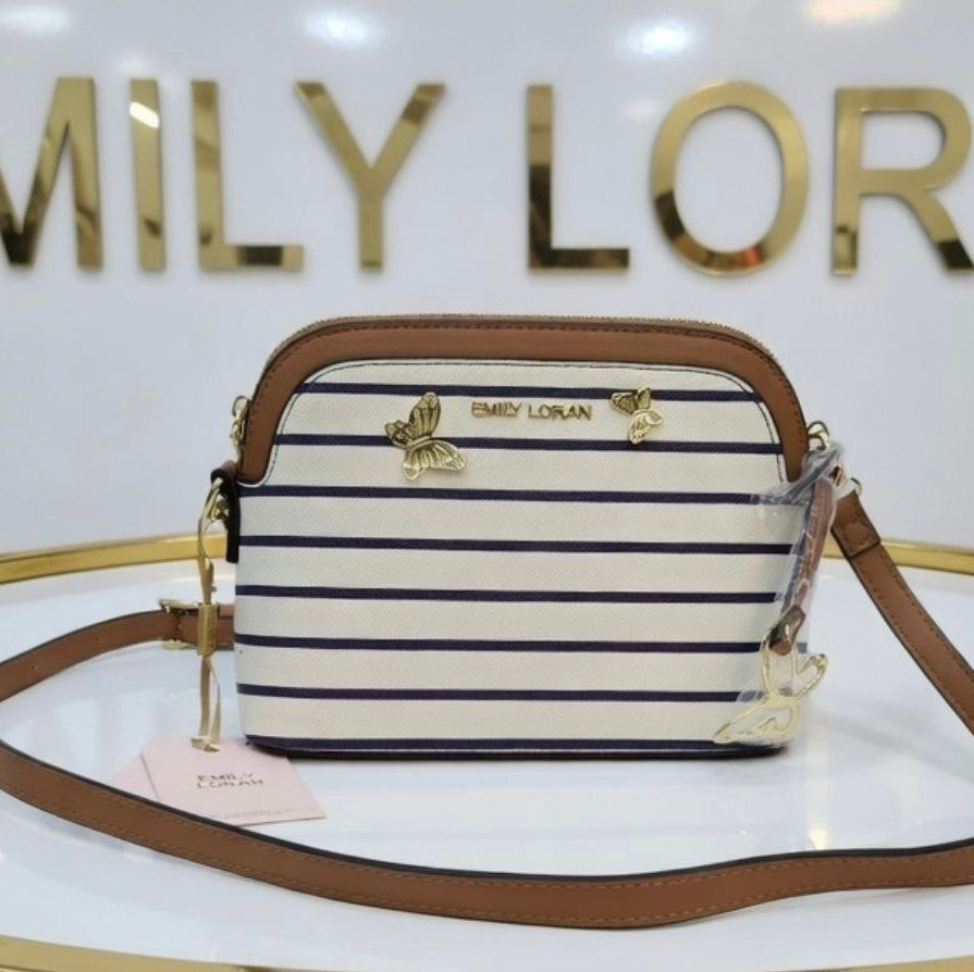 EMILY LORAN Butterfly Crossbody 🦋 in White & Gold