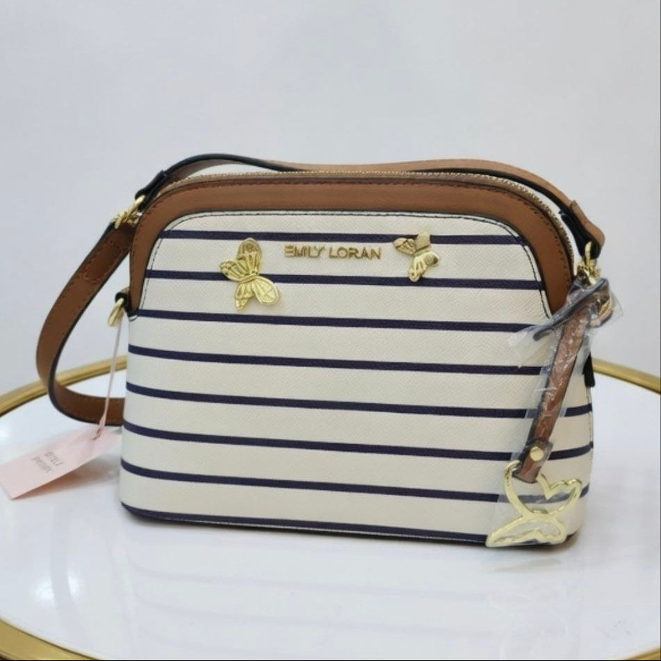 EMILY LORAN Butterfly Crossbody 🦋 in White & Gold