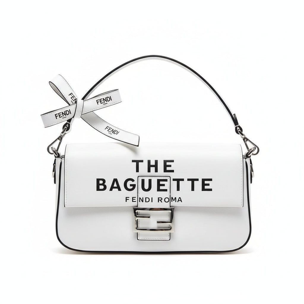 Fendi Baguette White 🤍 Chic Designer Bag