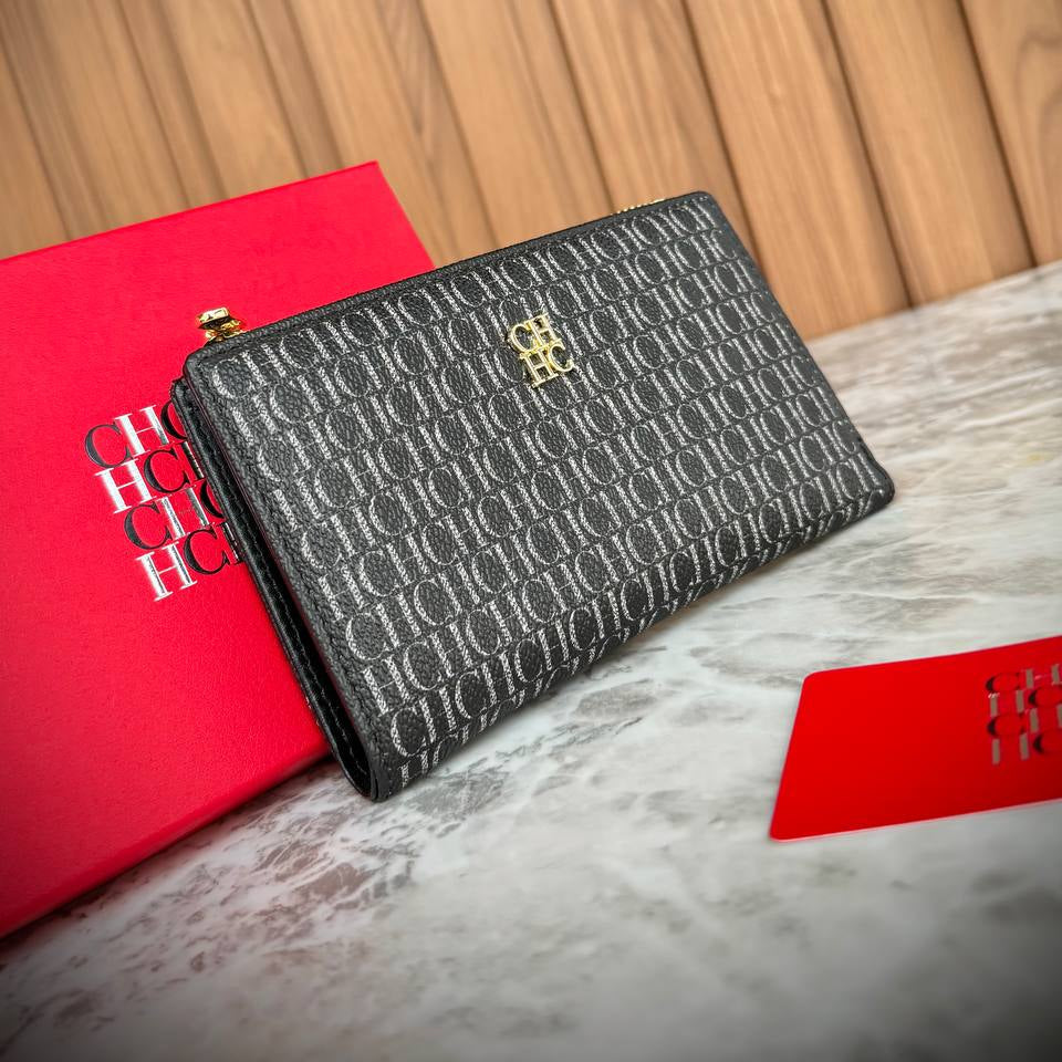 CH Carolina Herrera Monogram Zip-Around Wallet in Beige 👝✨💼