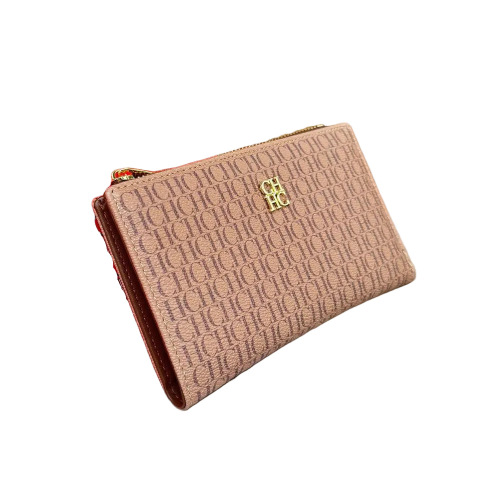 CH Carolina Herrera Monogram Zip-Around Wallet in Beige 👝✨💼
