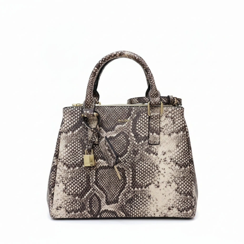 ALDO Lazar Leather Crossbody Bag 👜 Earthy Brown & Beige