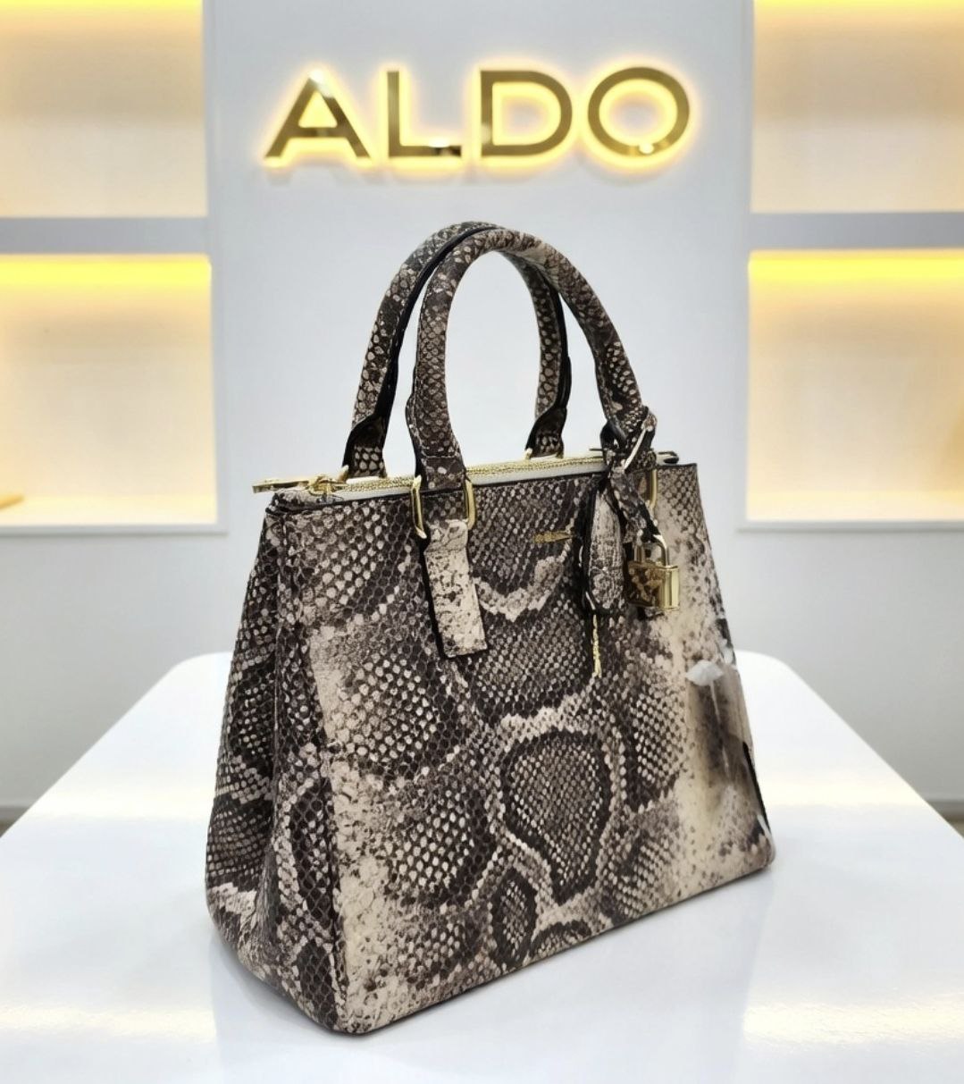 ALDO Lazar Leather Crossbody Bag 👜 Earthy Brown & Beige