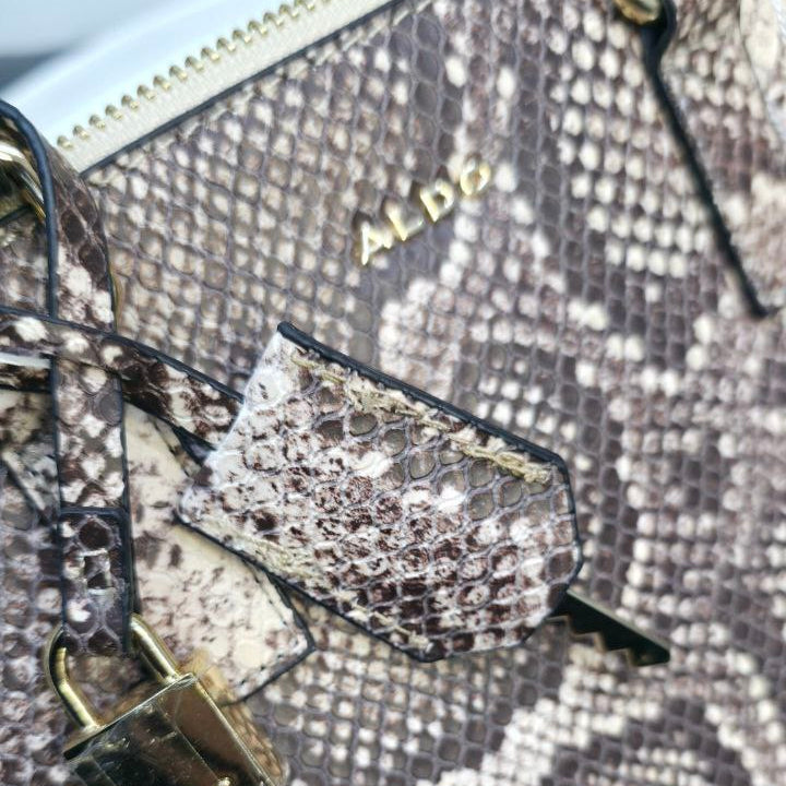 ALDO Lazar Leather Crossbody Bag 👜 Earthy Brown & Beige