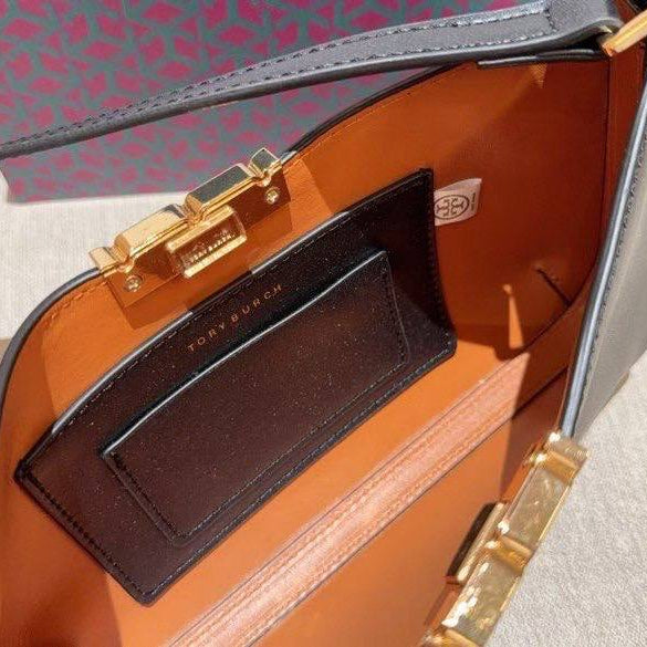 Tory Burch Color-Block Bag 🧡🤍🖤 Beige Accent