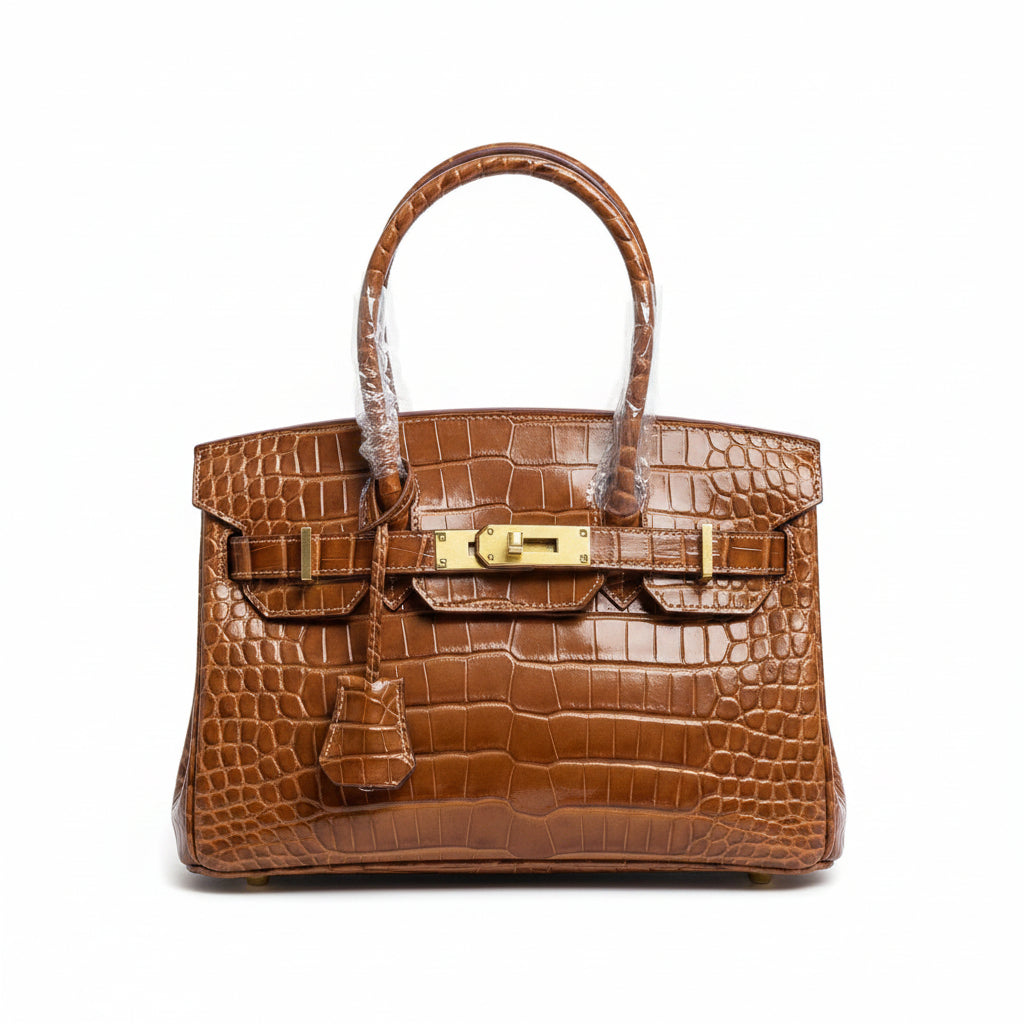 Hermès Classic: Brown & White Handbag 👜🕊️❤️