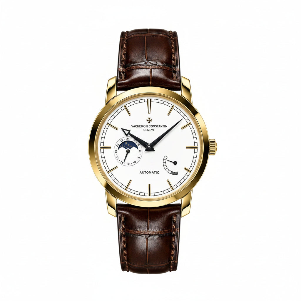 Vacheron Constantin Geneve: Silver & Black Leather Watch ⌚⚫🪙