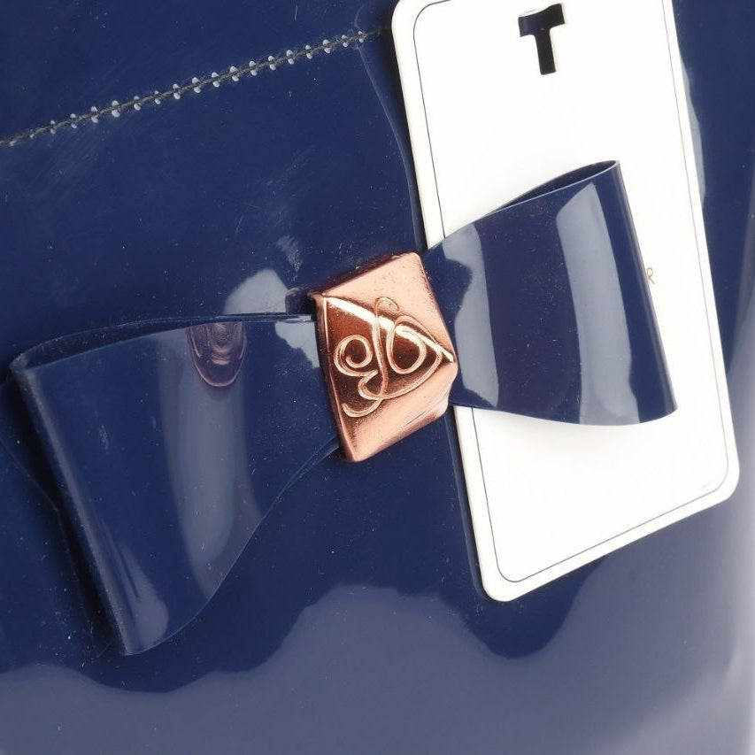 Ted Baker London Navy Bow Tote Bag in Glossy Silicone 🎀👜