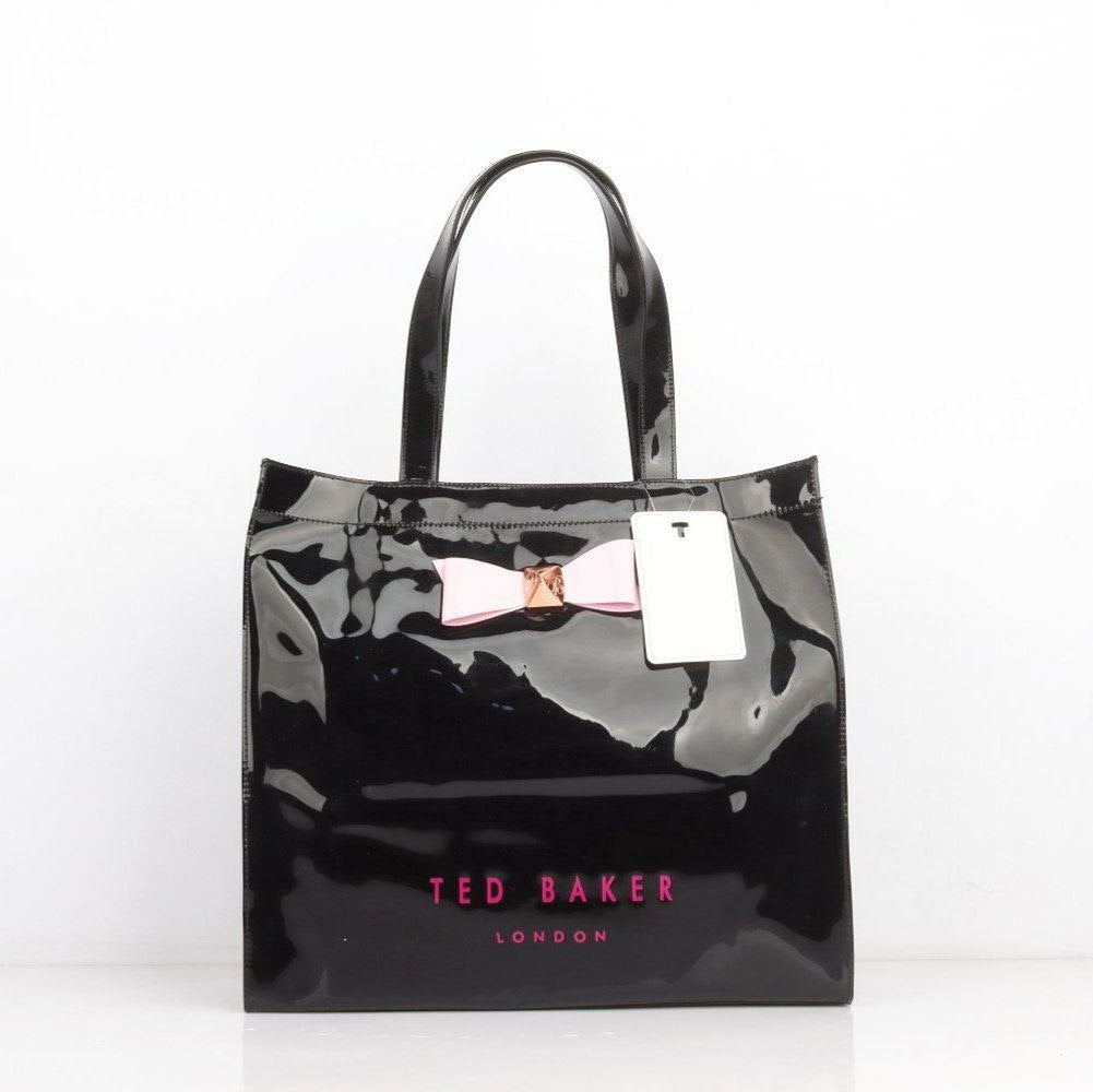 Ted Baker London Navy Bow Tote Bag in Glossy Silicone 🎀👜