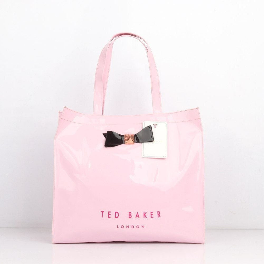 Ted Baker London Navy Bow Tote Bag in Glossy Silicone 🎀👜