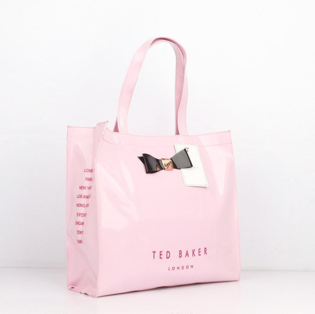 Ted Baker London Navy Bow Tote Bag in Glossy Silicone 🎀👜