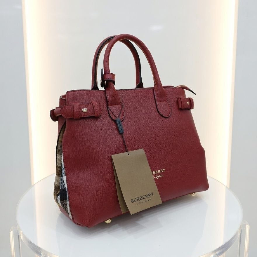 Burberry Blue Leather Canvas Handbag with Crossbody Strap 💙👜