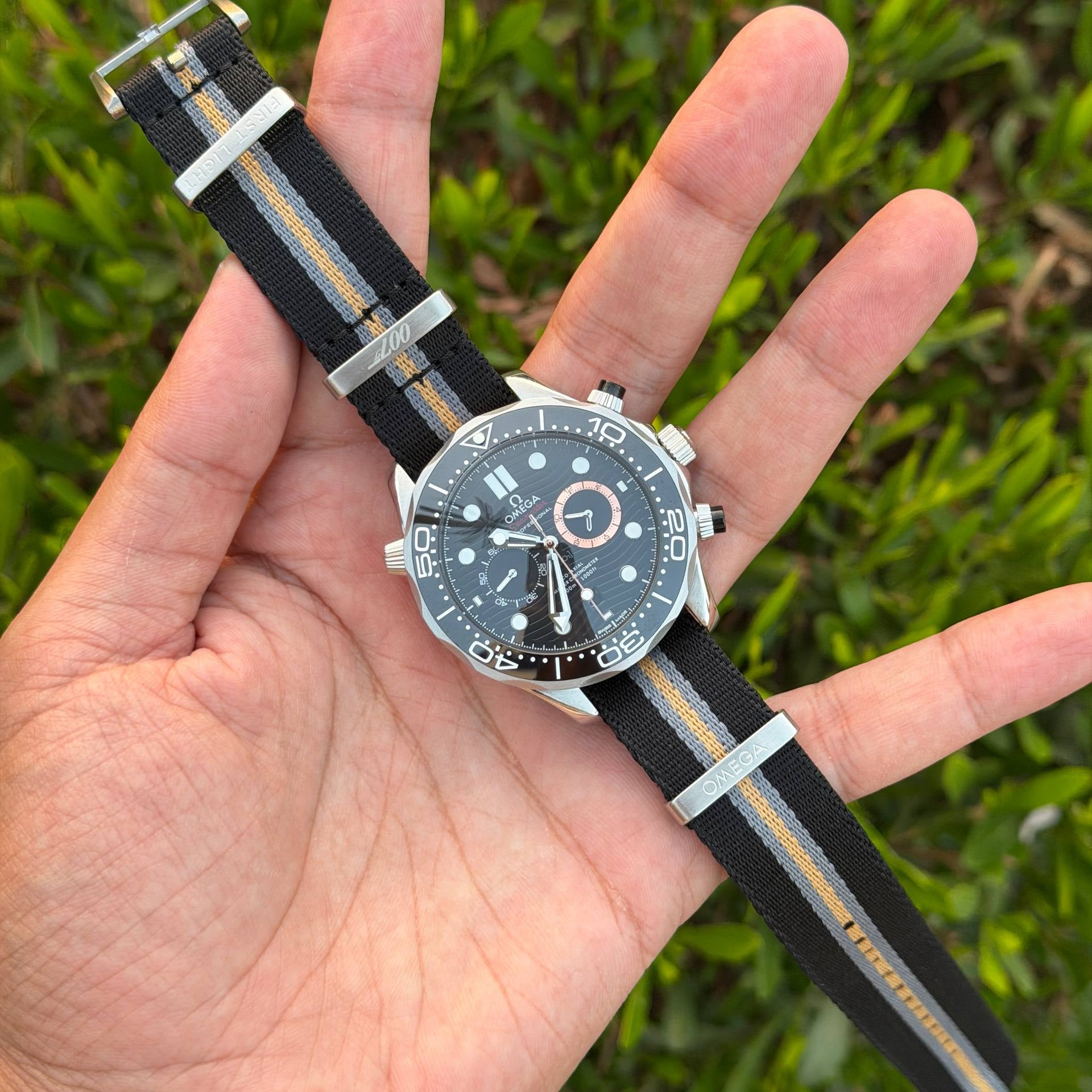 Omega Seamaster Professional Chronograph with Striped NATO Strap