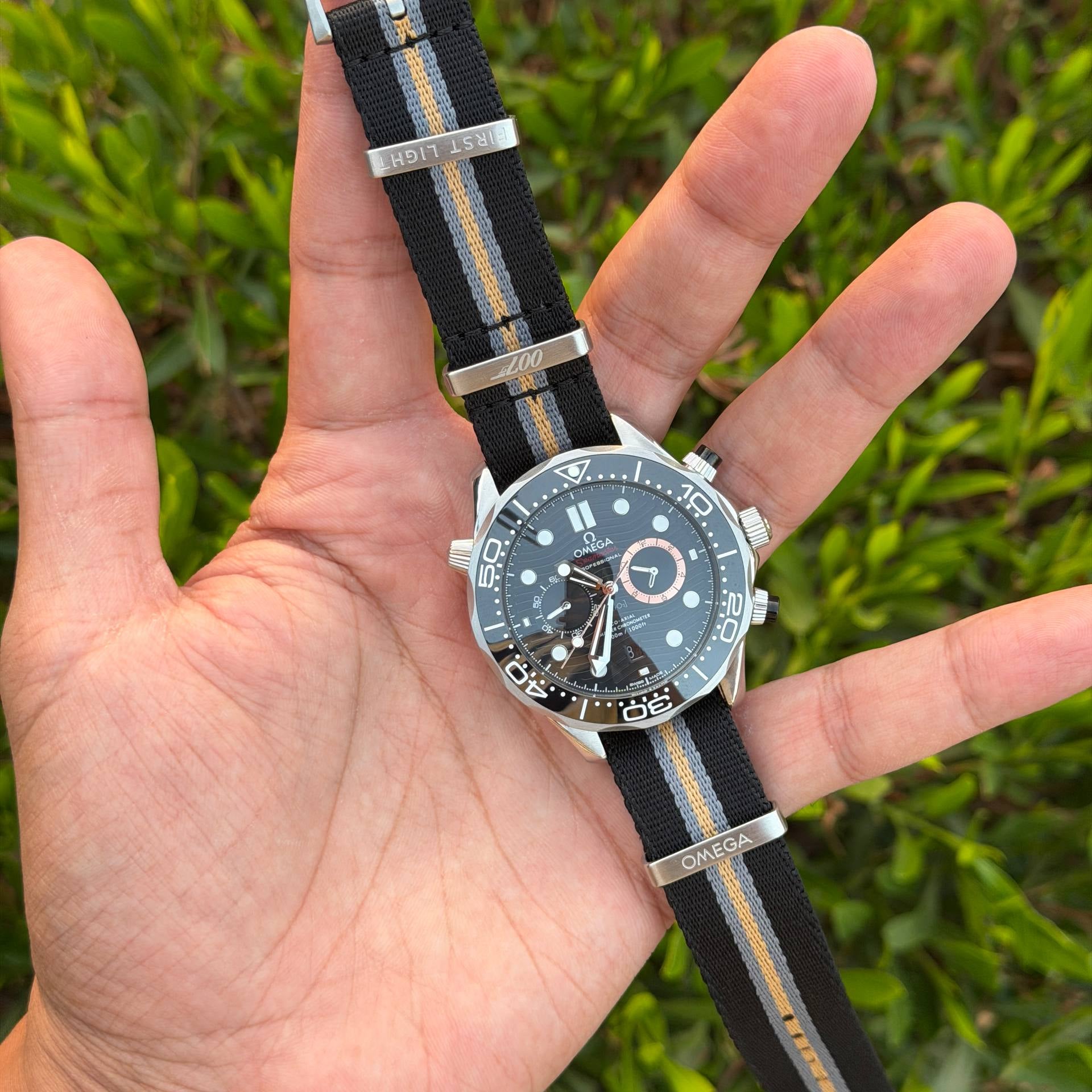 Omega Seamaster Professional Chronograph with Striped NATO Strap