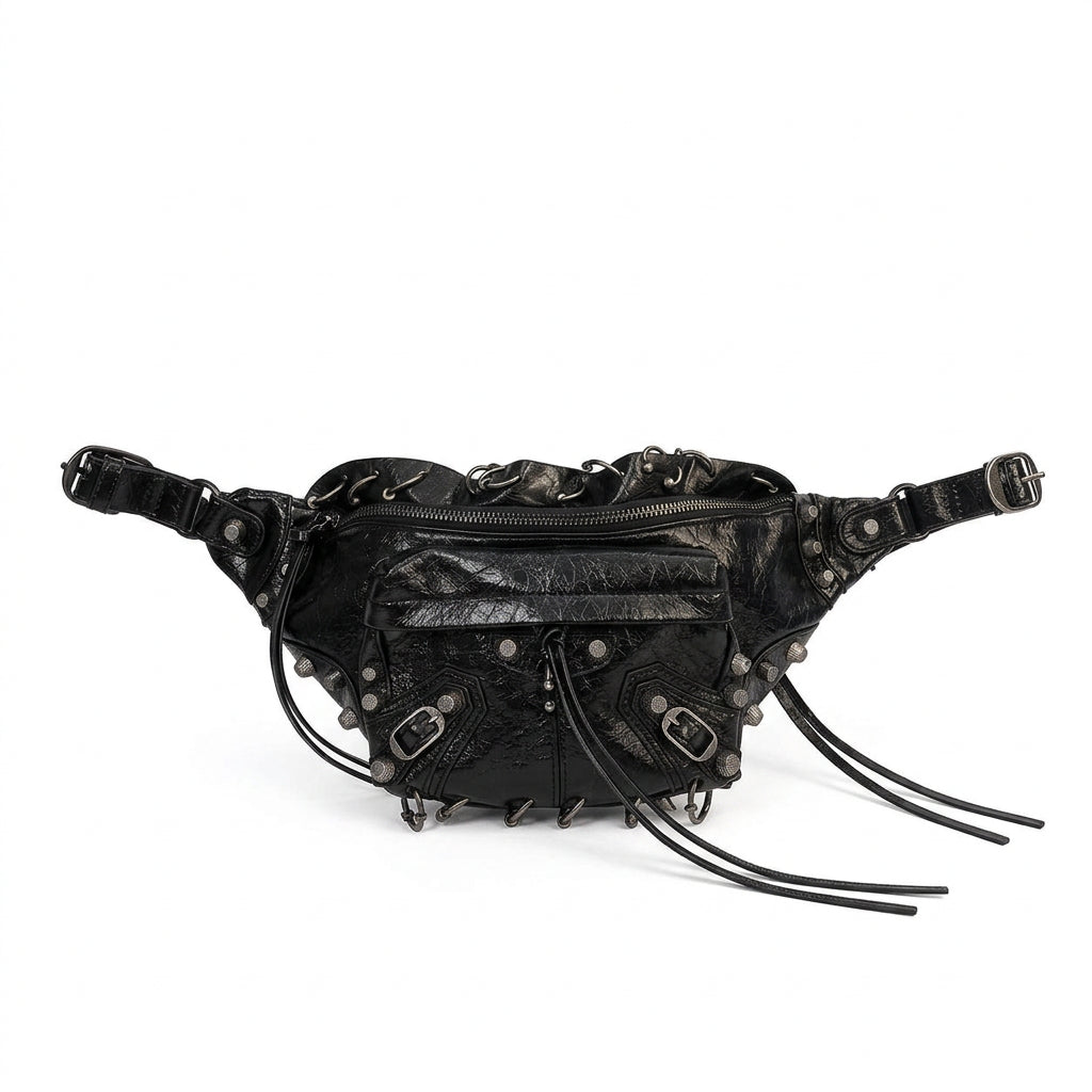 Balenciaga Studded Belt Bag in Black