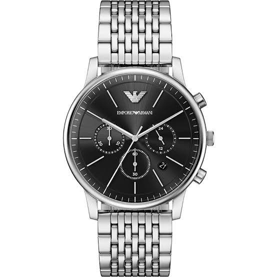 Emporio Armani Stainless Steel Chronograph with Deep Blue Dial