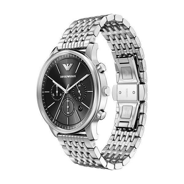Emporio Armani Stainless Steel Chronograph with Deep Blue Dial