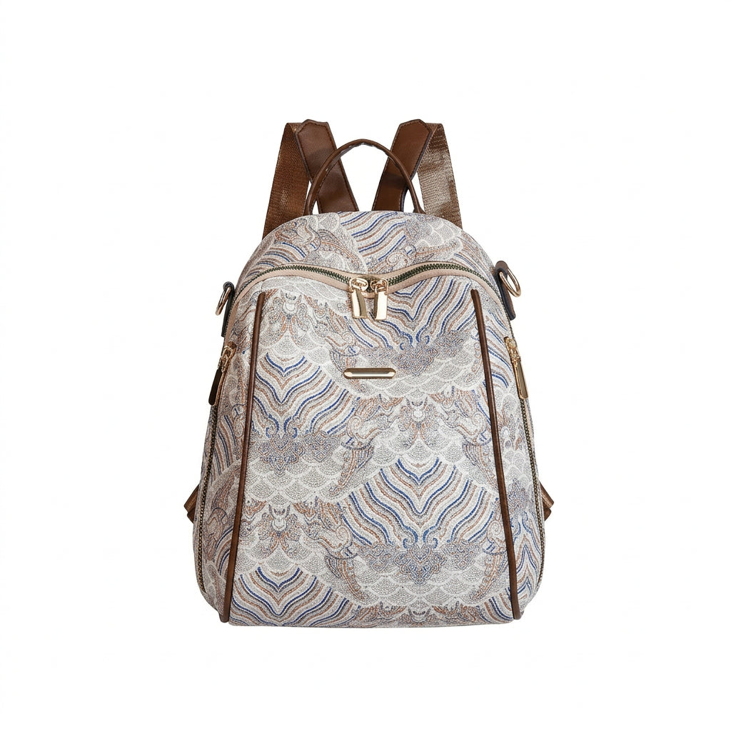 Marles Kelleh Patterned Leather Backpack