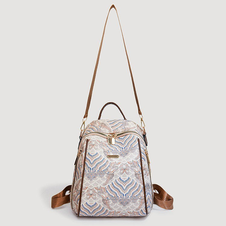 Marles Kelleh Patterned Leather Backpack