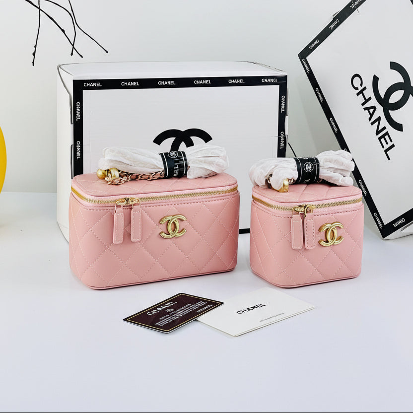 Chanel Pink Vanity Case 💖👛 Luxury Organizer