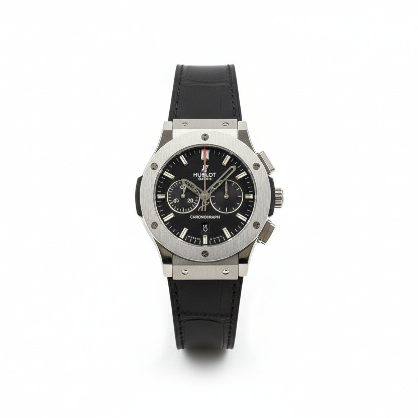HUELOT Swiss-Design Black Chronograph Watch 🖤