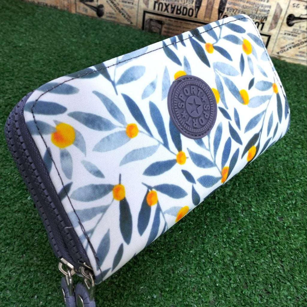 Floral Crinkle Sport Wallet 🌸 Double Zipper Phone Holder