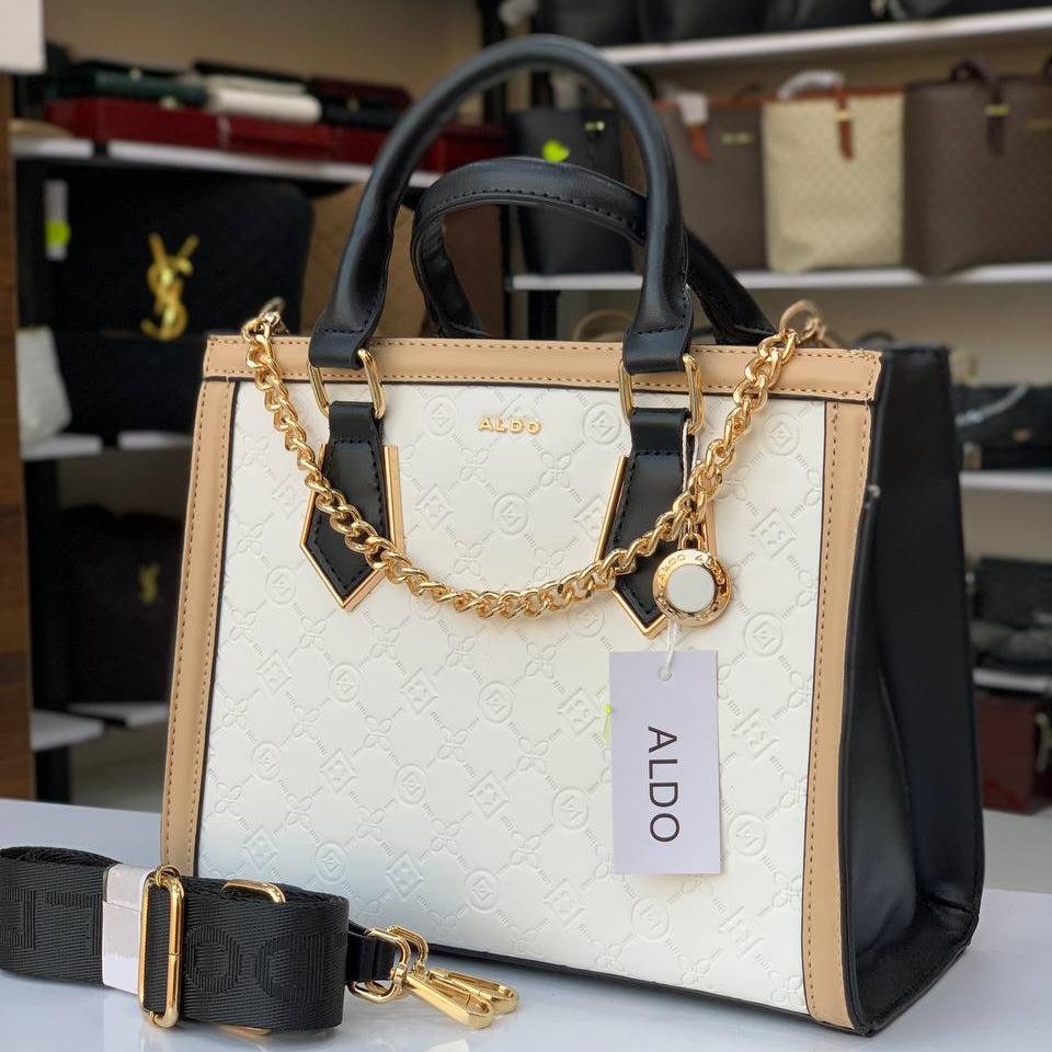 Aldo Chic Colorblock Bag 🖤🤍❤️ With Dust Bag & Box