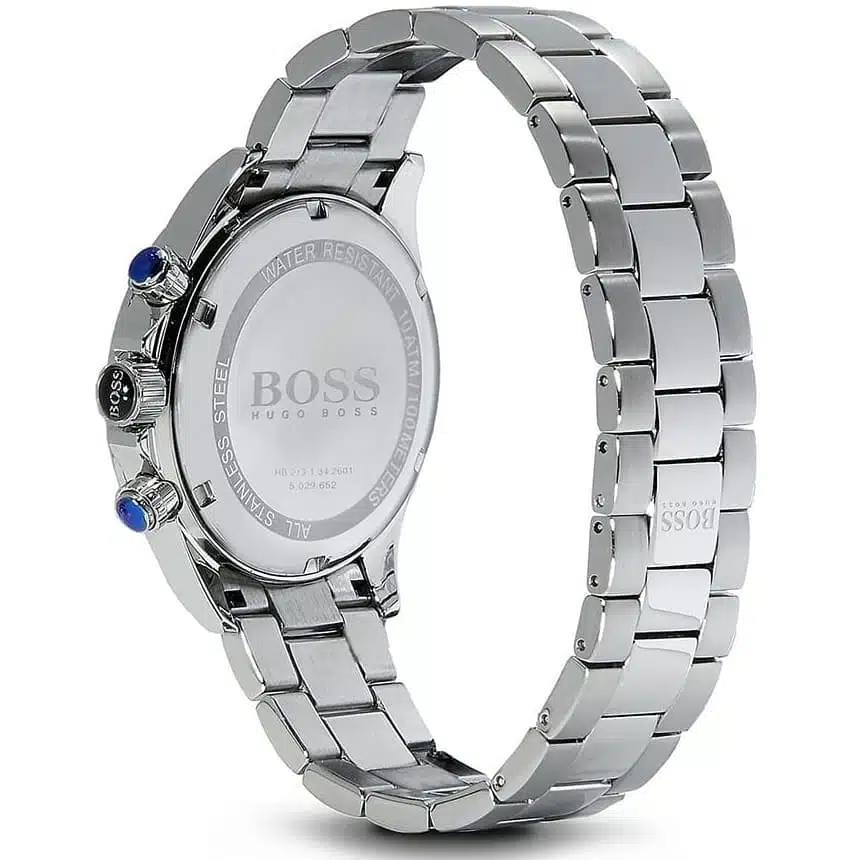 BOSS Hugo Boss Silver & Blue Stainless Steel Watch ⌚🔵✨