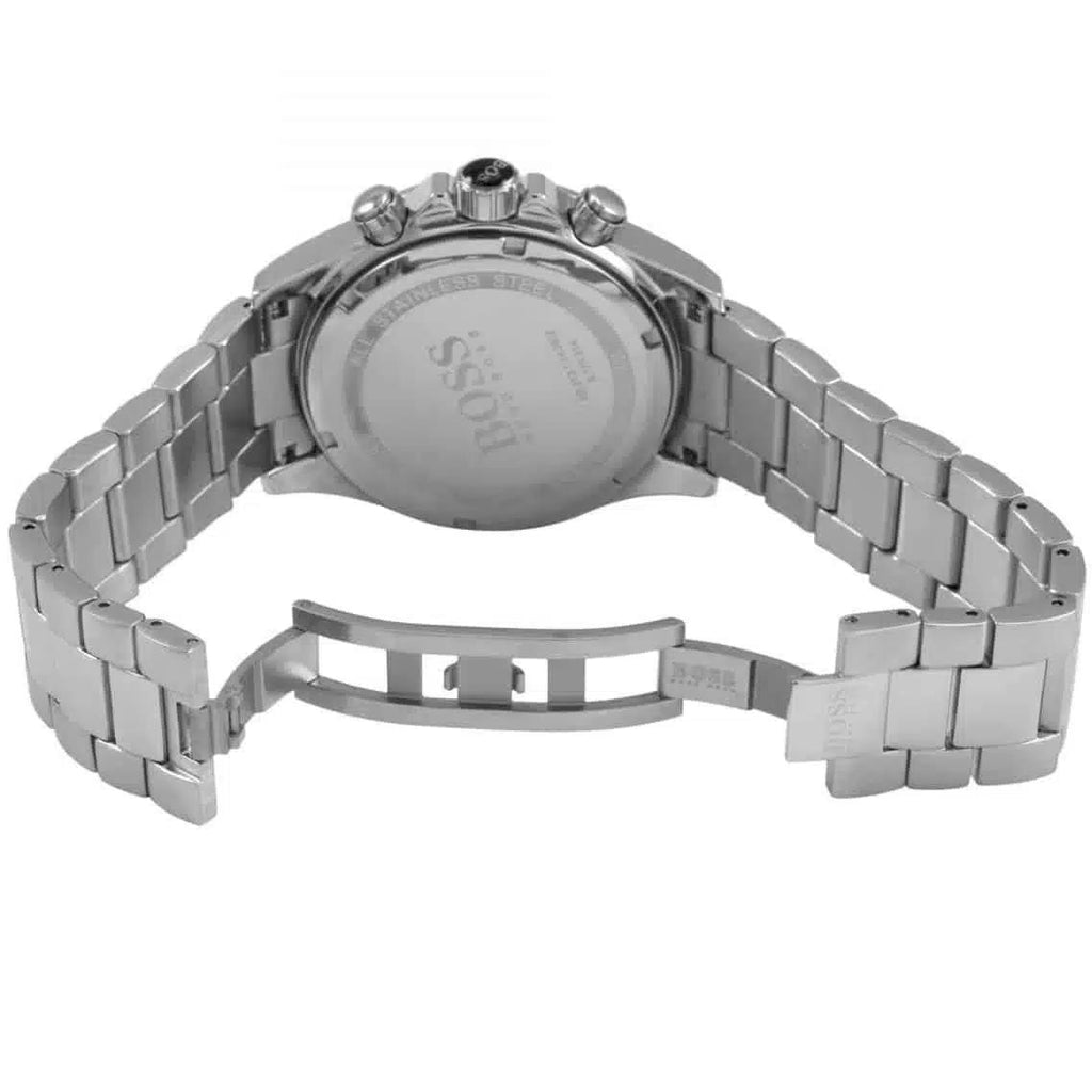 BOSS Hugo Boss Silver & Blue Stainless Steel Watch ⌚🔵✨
