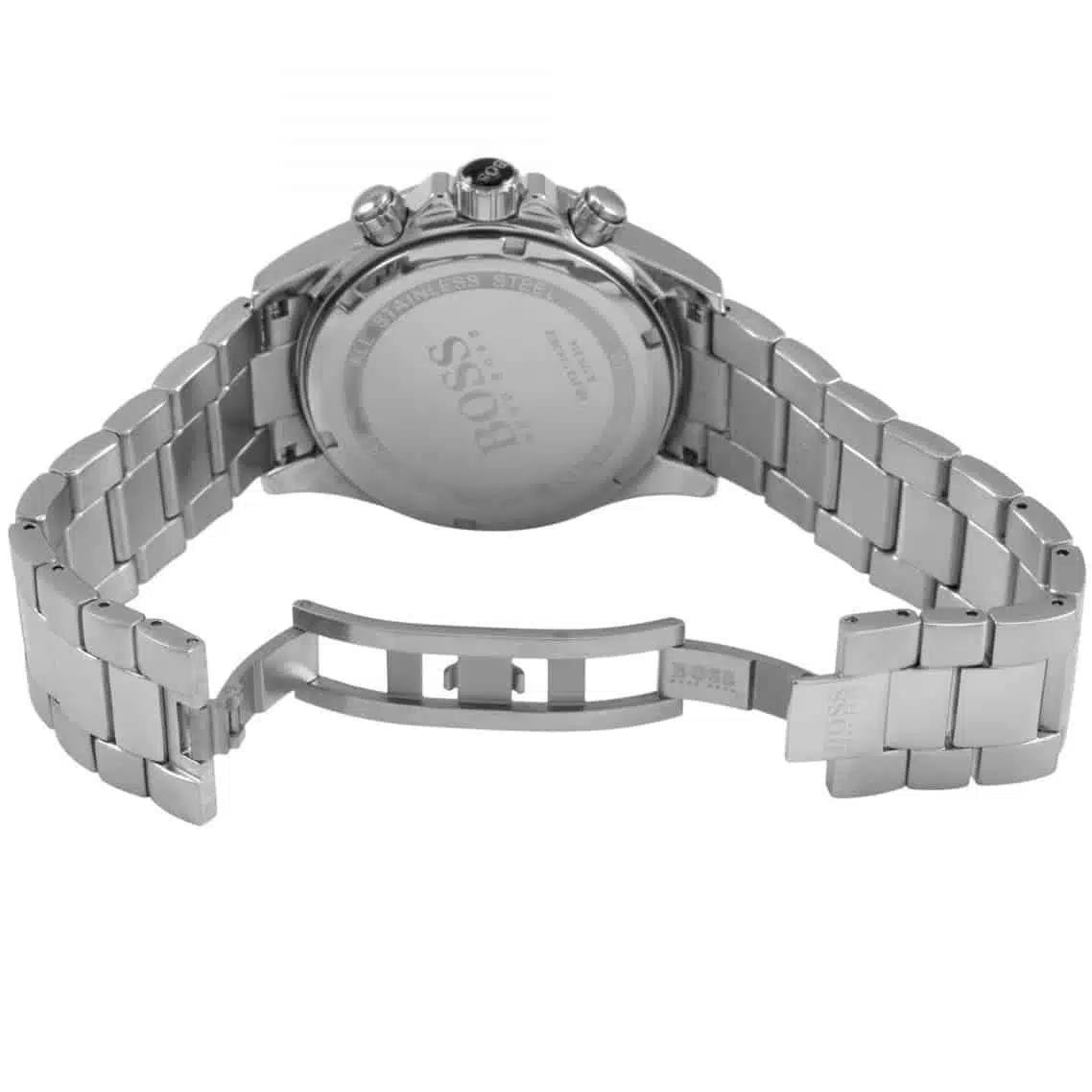 BOSS Hugo Boss Silver & Blue Stainless Steel Watch ⌚🔵✨