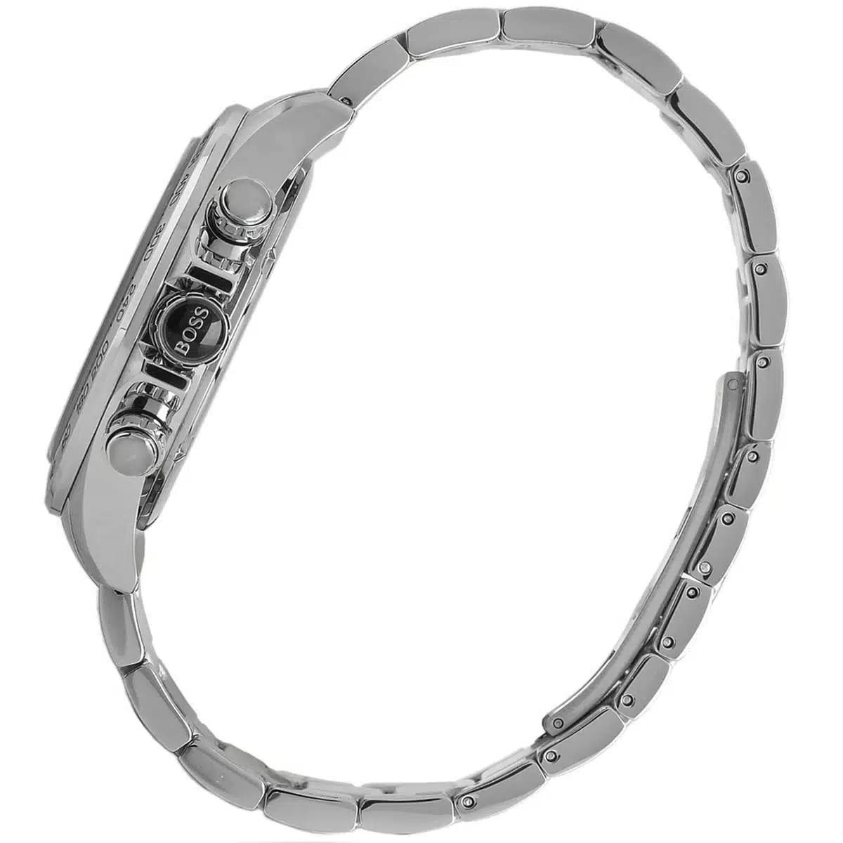 BOSS Hugo Boss Silver & Blue Stainless Steel Watch ⌚🔵✨