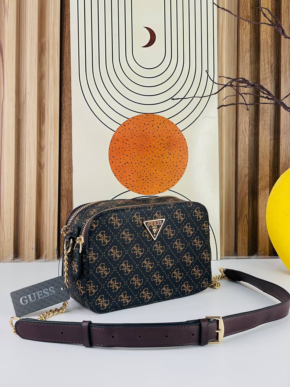 GUESS Chic Crossbody Bag 👜 in Brown, Black & Dark Brown 🖤