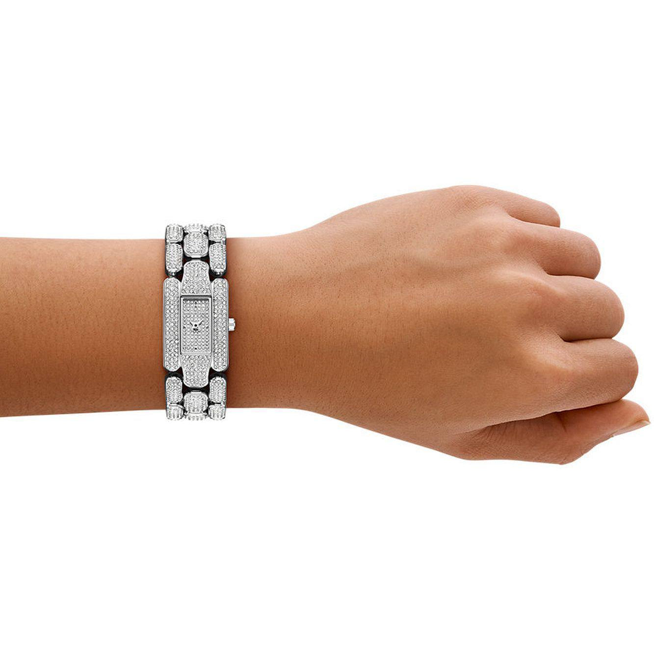 Silver Crystal Accent Women's Watch 💎✨⌚