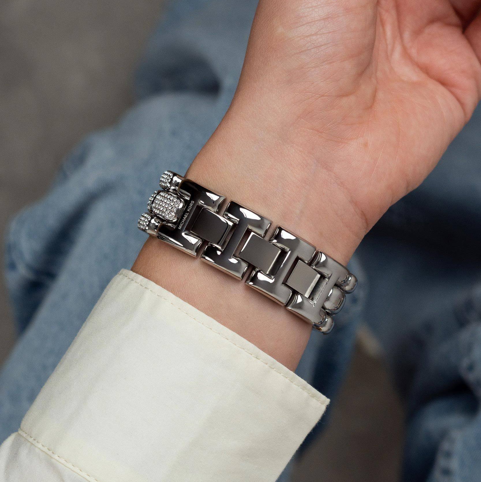 Silver Crystal Accent Women's Watch 💎✨⌚