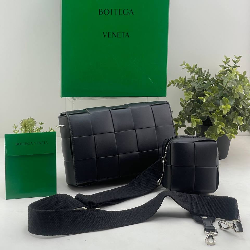 Bottega Veneta Intrecciato Leather Crossbody Bag in Black 👜🖤✨