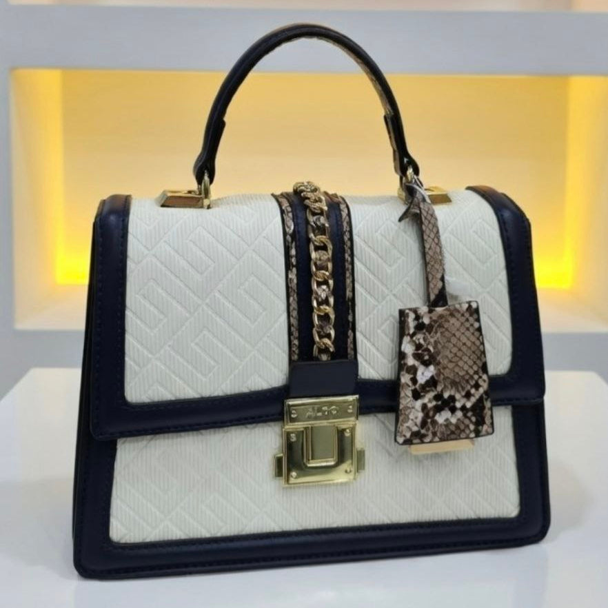 ALDO Leather Crossbody: Chic in White 🤍, Brown 🤎, Snakeskin 🐍